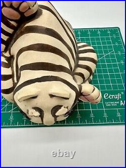 C Butler Jones Art Pottery Ceramic Cat Coin Bank Artist Vintage Wire Whiskers