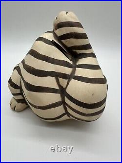 C Butler Jones Art Pottery Ceramic Cat Coin Bank Artist Vintage Wire Whiskers