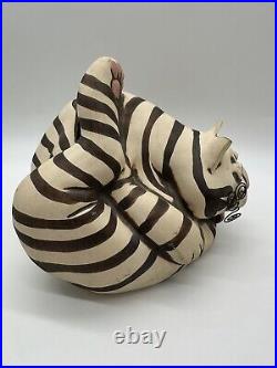 C Butler Jones Art Pottery Ceramic Cat Coin Bank Artist Vintage Wire Whiskers