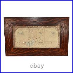 California Art Tile Co. Vintage Art Pottery Courting Scene Ceramic Tile