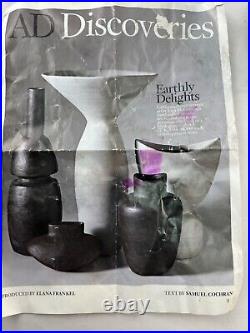 California Erin McGuiness Art Studio Pottery Vase Ceramic Matte Black Wash Glaze