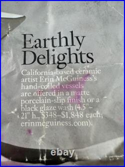 California Erin McGuiness Art Studio Pottery Vase Ceramic Matte Black Wash Glaze