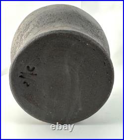 California Erin McGuiness Art Studio Pottery Vase Ceramic Matte Black Wash Glaze