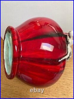 Ceramic Art Pottery Vintage Handmade Vase Red Decorate