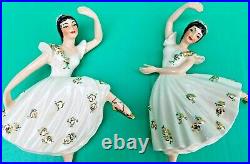 Ceramic Arts Studio Madison ATTITUDE & ARABESQUE Ballerina Wall Plaques