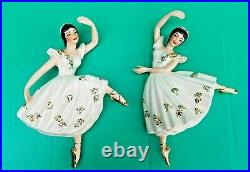 Ceramic Arts Studio Madison ATTITUDE & ARABESQUE Ballerina Wall Plaques