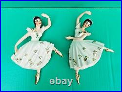 Ceramic Arts Studio Madison ATTITUDE & ARABESQUE Ballerina Wall Plaques