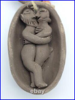 Ceramic Clay Art Mid-Century Gothic Couple Love Marriage Sumer