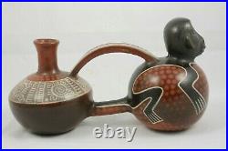 Ceramic Double Monkey Vessel/Jar Pottery Ventura Mexican Folk Art Décor Whistle