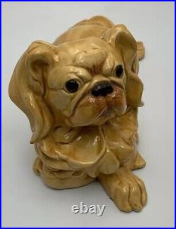 Ceramic Figure Dog ART Pottery Porcelain Large Vintage It/443