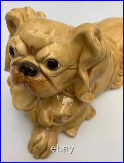 Ceramic Figure Dog ART Pottery Porcelain Large Vintage It/443