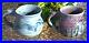 Ceramic Handmade Mugs Signed Multicolor Glazed Set Of 2 Art Pottery 3.5