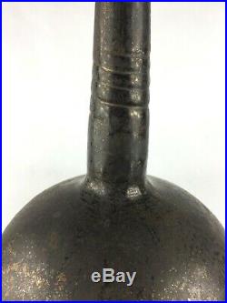Ceramic Long Neck Vase Matte Black & Bronze Metallic Glaze Studio Art Pottery