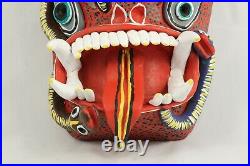 Ceramic/Pottery Devil Mask Mexican Folk Art Collectible Ocumicho Flame Horns
