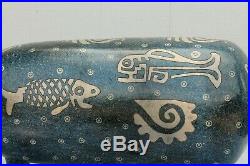 Ceramic Sculpture Whale Handmade Pottery Signed Mexican Fine Folk Art Fiscal