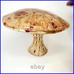 Ceramic VTG Drip Glazed Toadstool Mushroom Art Pottery 5-8 Lot of 3 Woodland