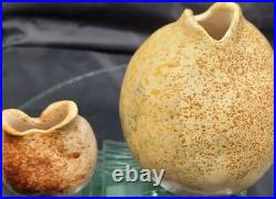 Ceramic Vases 2 Unique Hand Built Studio Art Pottery Pieces Speckled Eclectic