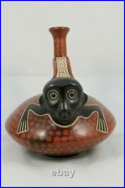 Ceramic Vessel/Jar/Whistle Pottery Ventura Benitez Mexican Folk Art Monkey Paws