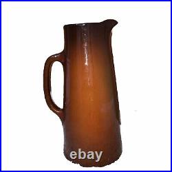 Ceramic Weller Art Pottery Tankard Pitcher Brown Glaze/Floral #580 10