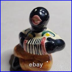 Ceramic figurine Shearwater Colorful Art 1995 Pottery Accordion Player