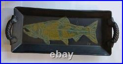 Charlie Laventure Art Pottery Salmon Wall Art Tray-No Chips Or Cracks 14 X 6 X 2