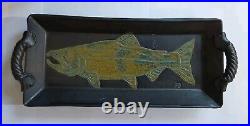 Charlie Laventure Art Pottery Salmon Wall Art Tray-No Chips Or Cracks 14 X 6 X 2
