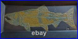 Charlie Laventure Art Pottery Salmon Wall Art Tray-No Chips Or Cracks 14 X 6 X 2