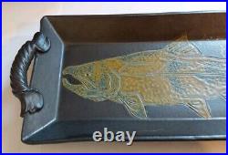 Charlie Laventure Art Pottery Salmon Wall Art Tray-No Chips Or Cracks 14 X 6 X 2