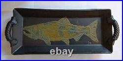 Charlie Laventure Art Pottery Salmon Wall Art Tray-No Chips Or Cracks 14 X 6 X 2