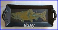 Charlie Laventure Art Pottery Salmon Wall Art Tray-No Chips Or Cracks 14 X 6 X 2