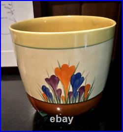 Clarice Cliff Bizarre Crocus Flower Pot/Vase/Bowl Newport Pottery EVERY RARE