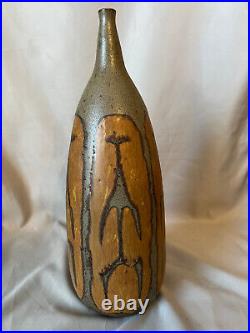 Clyde Burt Studio Art Pottery Vase MCM Signed Big Nice