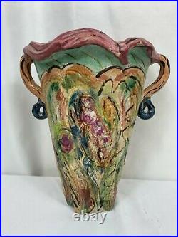 Contemporary Art Pottery Abstract Vase Judy Brater Rose 10H x 9L x 6W