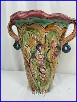 Contemporary Art Pottery Abstract Vase Judy Brater Rose 10H x 9L x 6W
