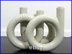 Contemporary Modern Ikebana Ceramic Art Vase Candle Holder Table Sculpture