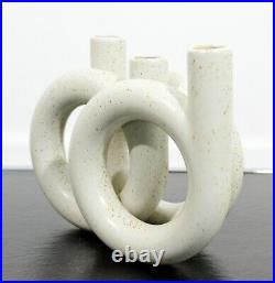 Contemporary Modern Ikebana Ceramic Art Vase Candle Holder Table Sculpture