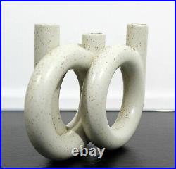 Contemporary Modern Ikebana Ceramic Art Vase Candle Holder Table Sculpture