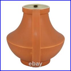 Coors Colorado 1940s Vintage Art Deco Pottery Orange Handled Ceramic Vase