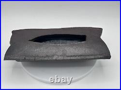 Craig Easter Studio Art Pottery Rectangular Form Vase Ceramic Dark Brown Ikebana