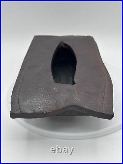 Craig Easter Studio Art Pottery Rectangular Form Vase Ceramic Dark Brown Ikebana