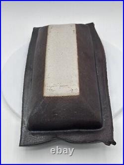 Craig Easter Studio Art Pottery Rectangular Form Vase Ceramic Dark Brown Ikebana