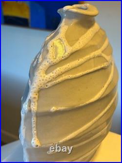 Craig Petey Ceramic Stoneware Round Vase Slip Design Fine Art Studio Pottery