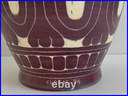 Curras Brothers Signed 1984 Ceramic Art Pottery Deco Vase 12 Tall