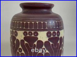 Curras Brothers Signed 1984 Ceramic Art Pottery Deco Vase 12 Tall