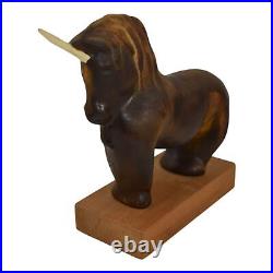Daga Studio Vintage Art Pottery Ceramic Unicorn Figurine Sculpture On Wood 23A Daga Studio Vintage Art Pottery Ceramic Unicorn Figurine Sculpture On Wood 23A