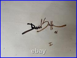 David Salk 2006 Handcrafted Art Pottery Ceramic Plate Platter withStand, 18 x 17