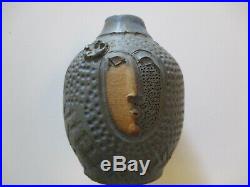 David Stewart Pottery Ceramic Vase Face Cubism Sculpture Allied Craftsman Mod