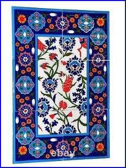 Decorative Set Of 6 Blue Art Pottery Ceramic Tiles Mural for Wall 12 x 18'