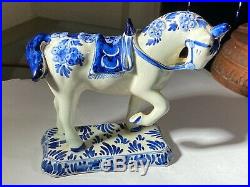 Delft Holland Unicorn Horse Figurine #809 Bihuw Hand Painted Art Pottery