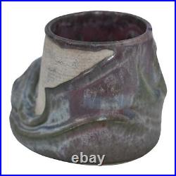 Denbac French Vintage Art Pottery Cat Mouse Purple Green Ceramic Match Holder